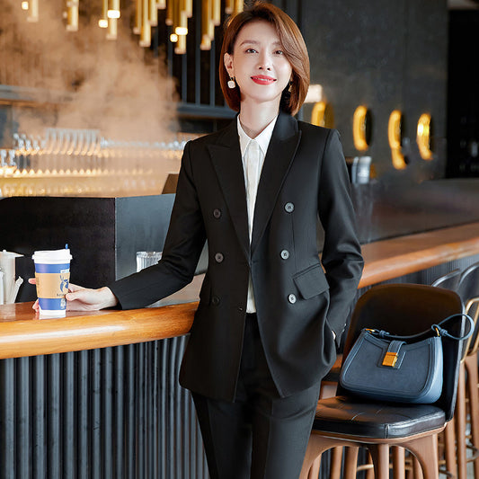 Women's Solid Color Classic Style Formal Suit Long-sleeved Shirt